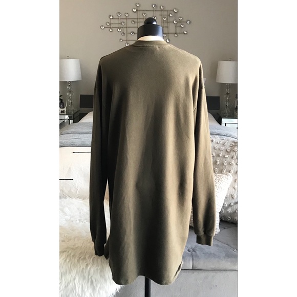 Lazy Oaf Military Green Sweatshirt Dress Size Medium Black Small - Picture 3 of 6